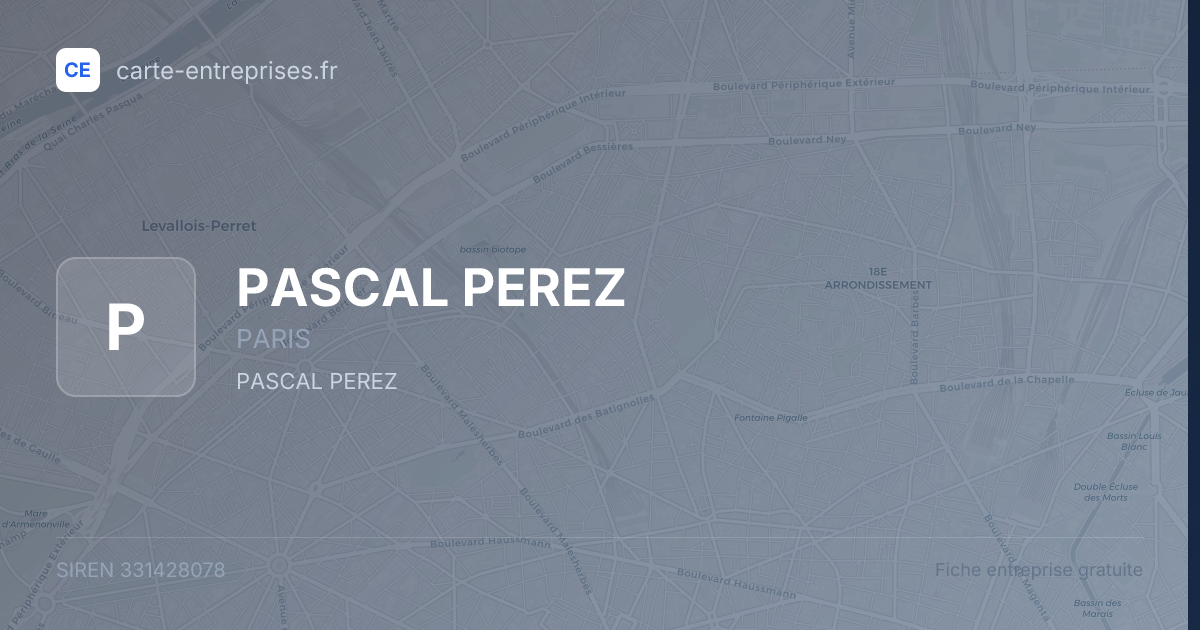 PASCAL PEREZ — 331428078 — fiche entreprise