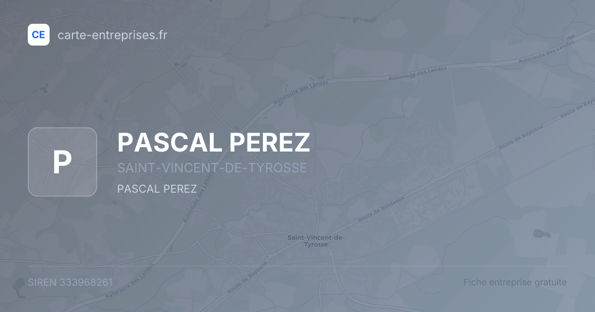 PASCAL PEREZ — 333968261 — fiche entreprise