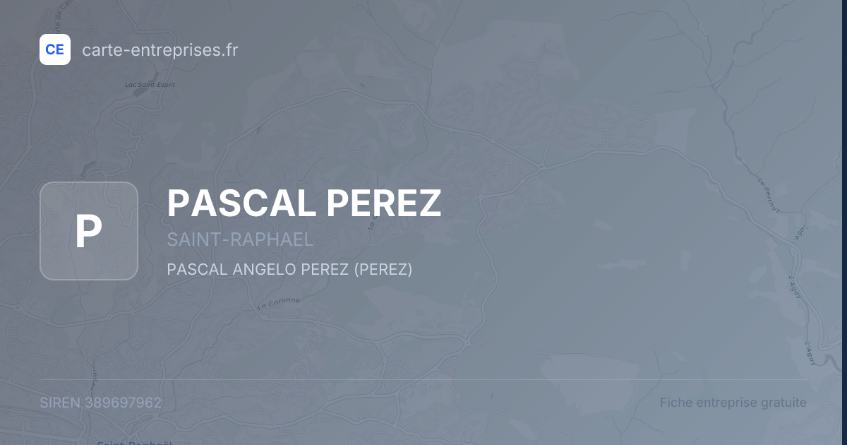 PASCAL PEREZ — 389697962 — fiche entreprise