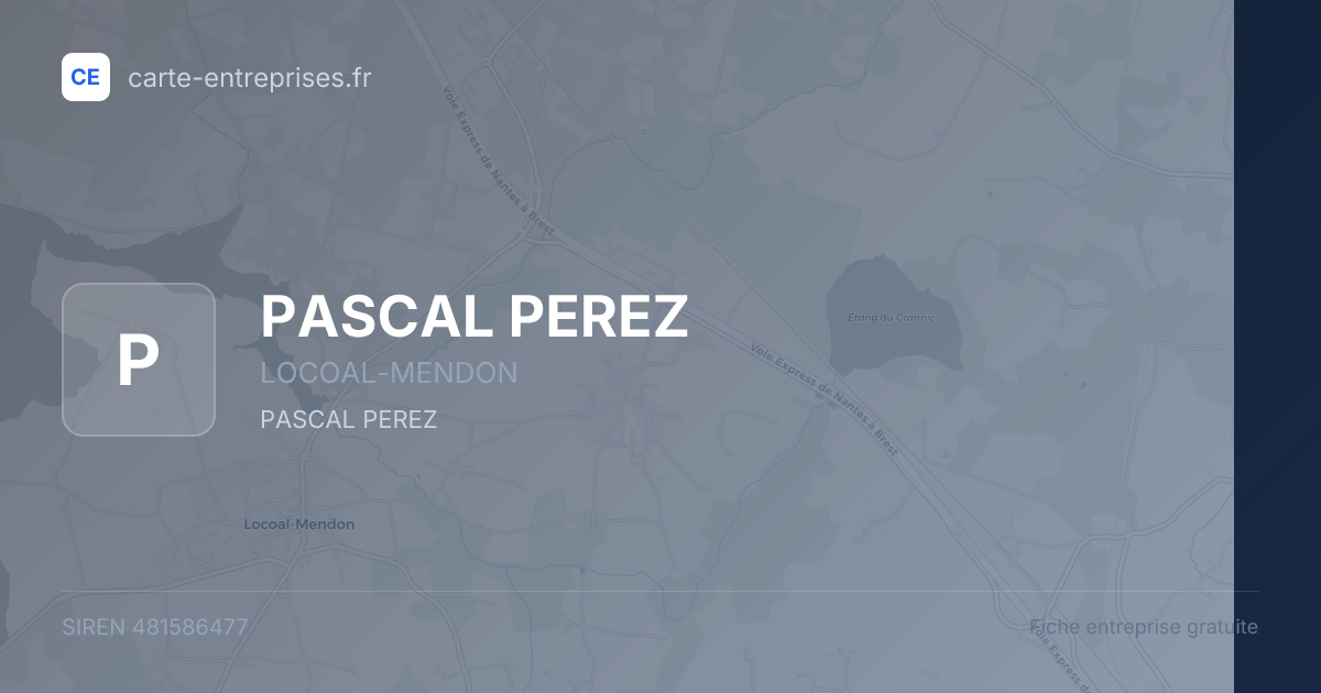 PASCAL PEREZ — 481586477 — fiche entreprise