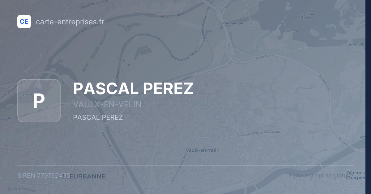 PASCAL PEREZ — 779752435 — fiche entreprise