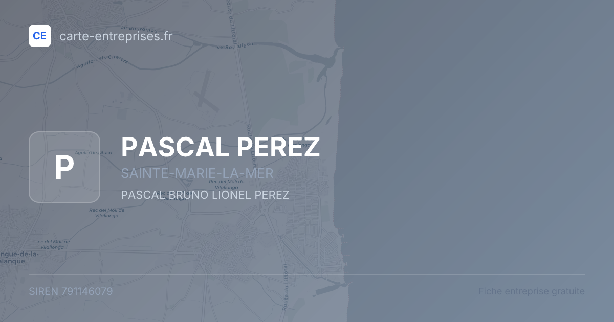 PASCAL PEREZ — 791146079 — fiche entreprise