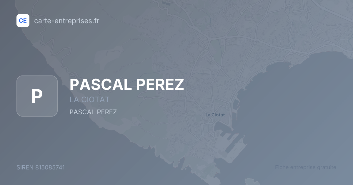 PASCAL PEREZ — 815085741 — fiche entreprise