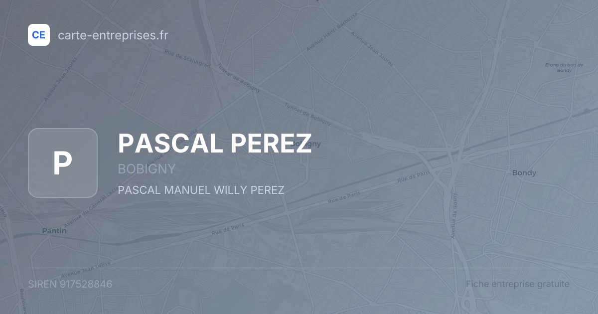 PASCAL PEREZ — 917528846 — fiche entreprise