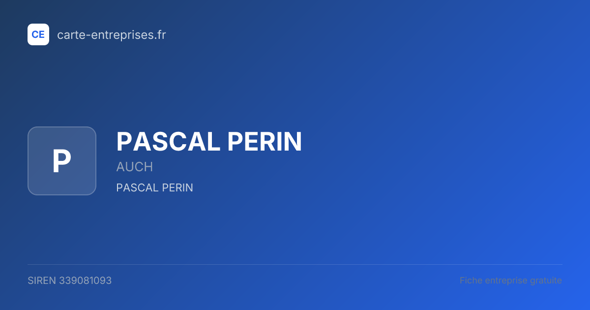 PASCAL PERIN — 339081093 — fiche entreprise