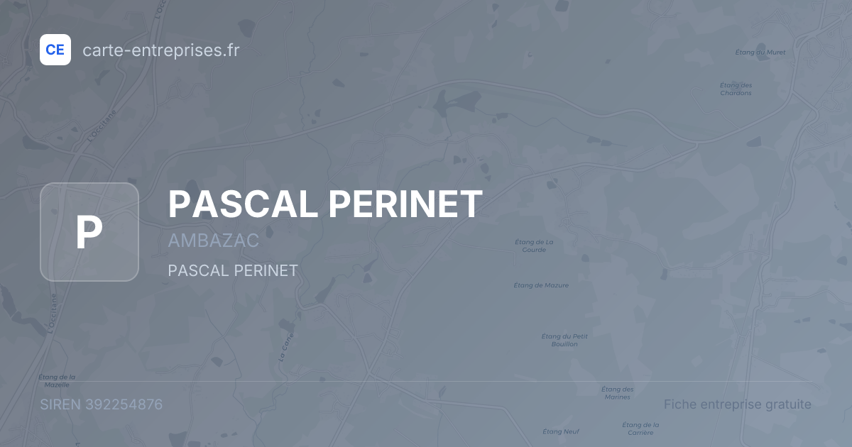 PASCAL PERINET — 392254876 — fiche entreprise