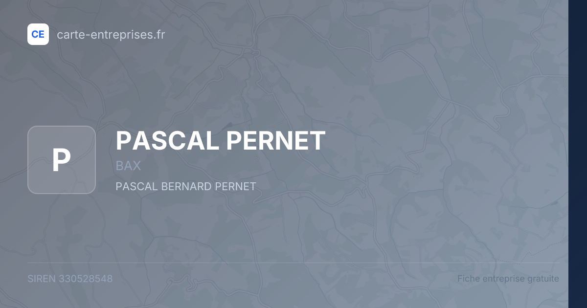 PASCAL PERNET — 330528548 — fiche entreprise