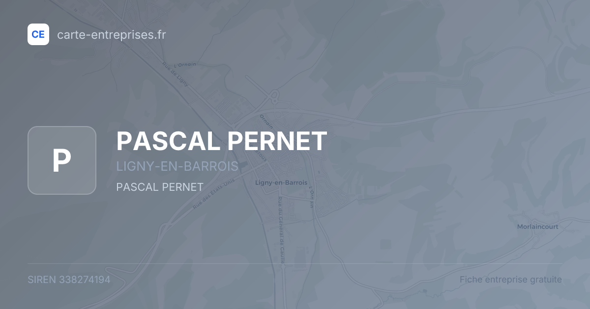 PASCAL PERNET — 338274194 — fiche entreprise