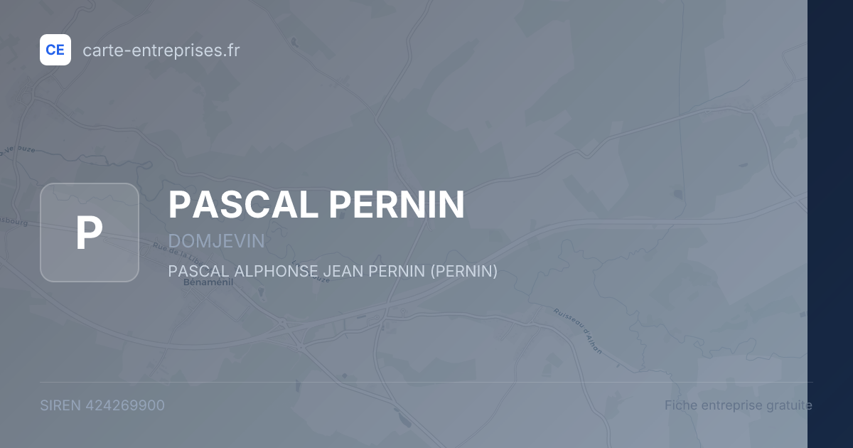 PASCAL PERNIN — 424269900 — fiche entreprise