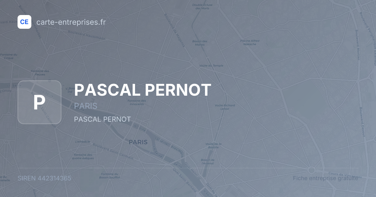 PASCAL PERNOT — 442314365 — fiche entreprise