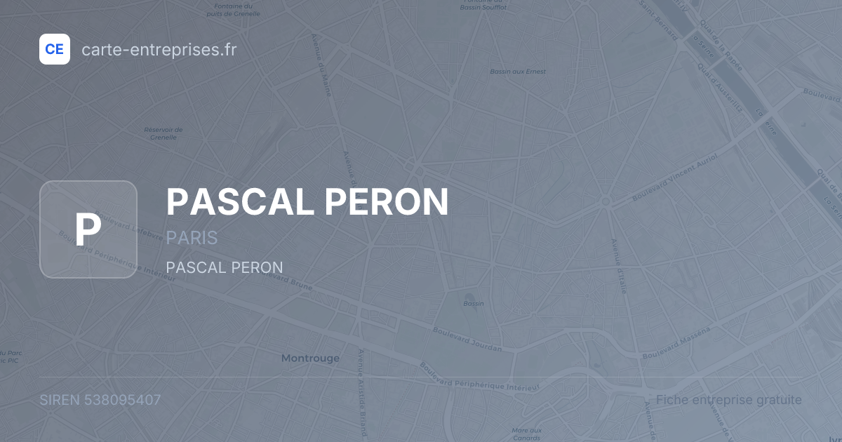 PASCAL PERON — 538095407 — fiche entreprise