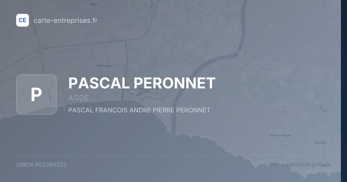 PASCAL PERONNET — 453384232 — fiche entreprise