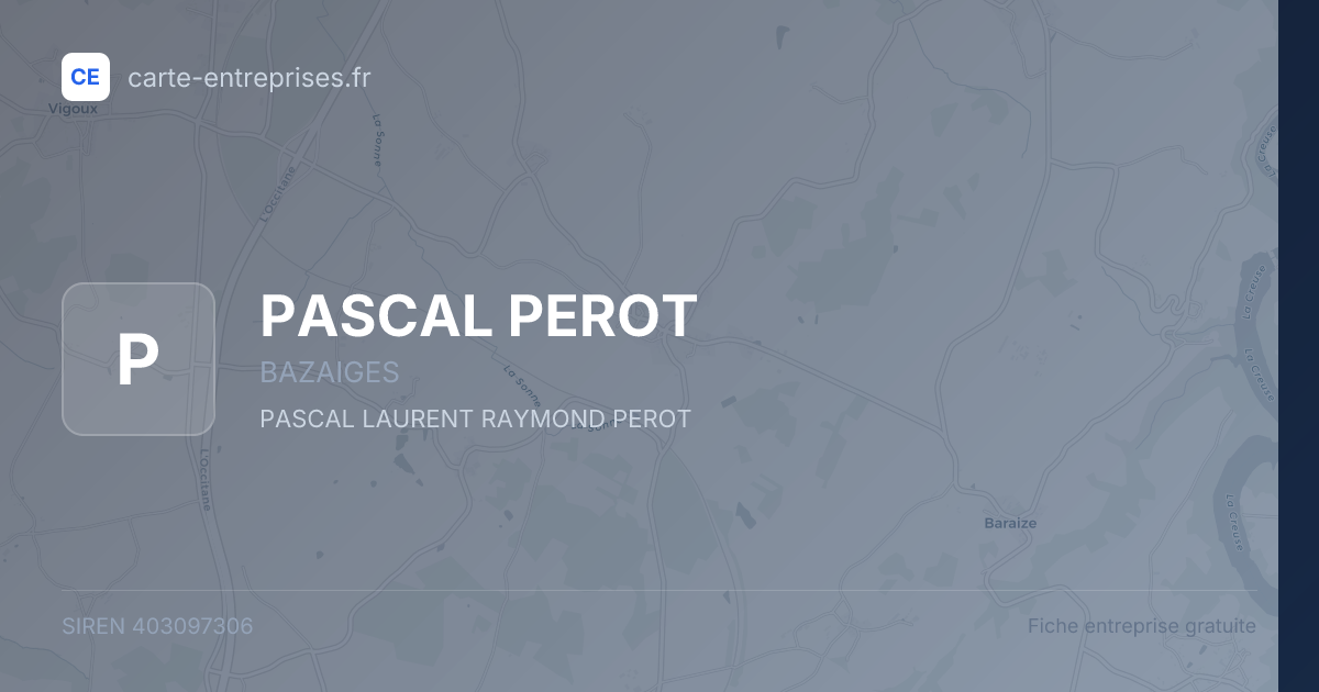 PASCAL PEROT — 403097306 — fiche entreprise