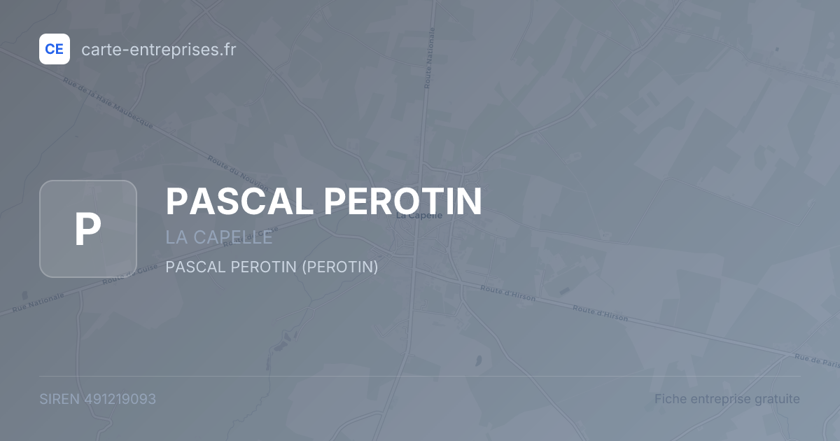 PASCAL PEROTIN — 491219093 — fiche entreprise