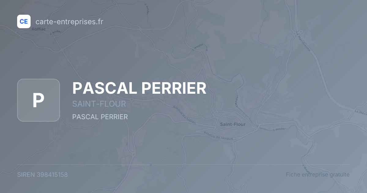 PASCAL PERRIER — 398415158 — fiche entreprise