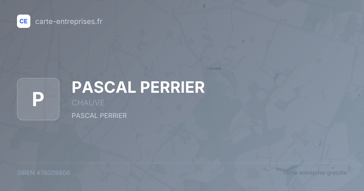 PASCAL PERRIER — 478009806 — fiche entreprise