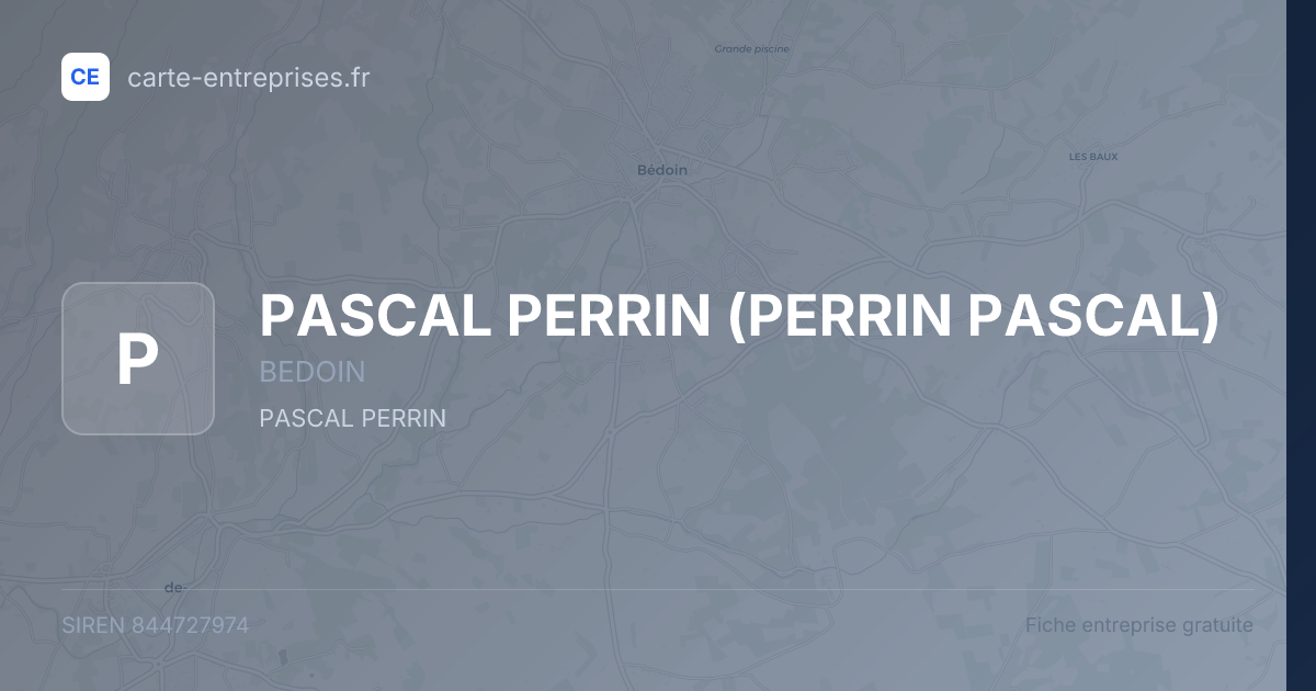 PASCAL PERRIN (PERRIN PASCAL) — 844727974 — fiche entreprise