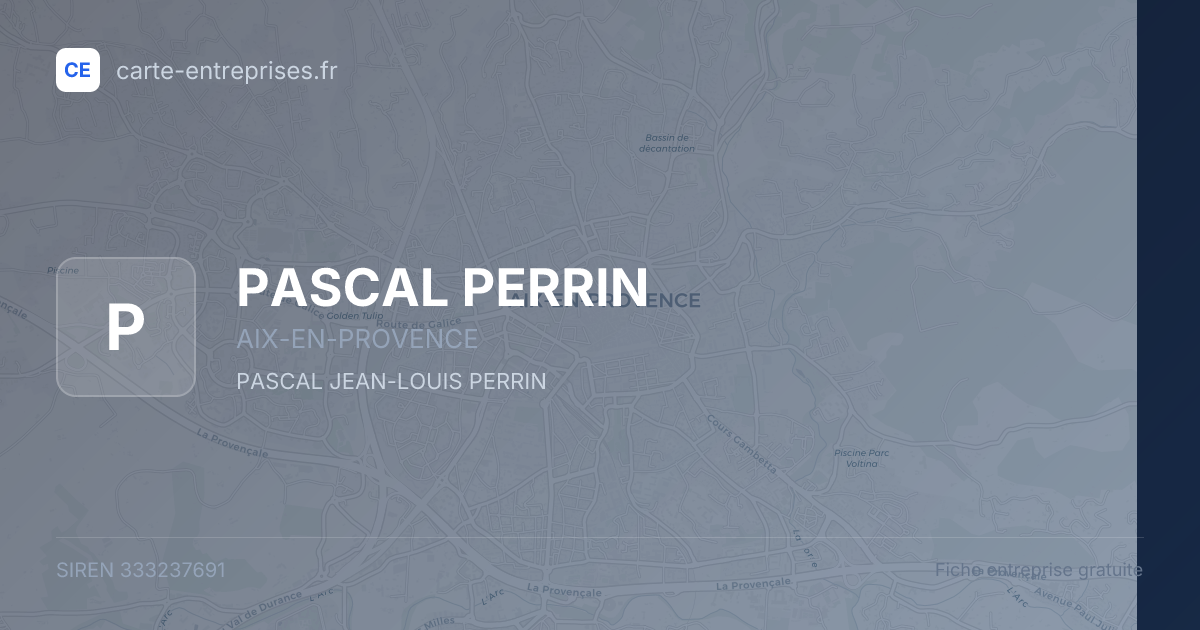 PASCAL PERRIN — 333237691 — fiche entreprise