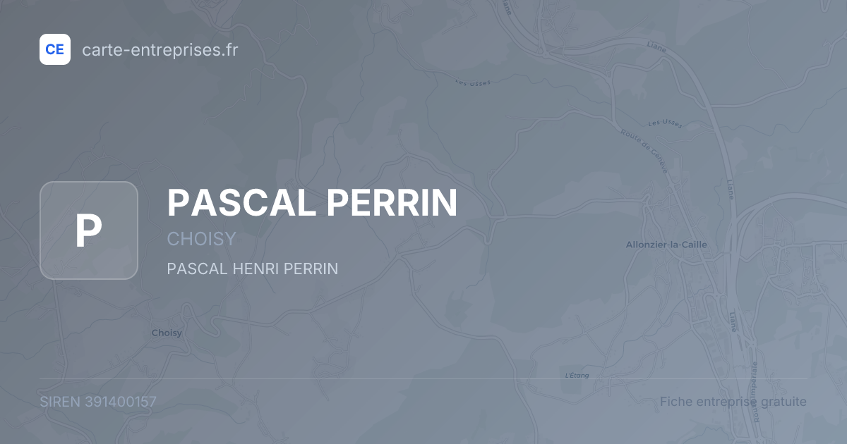 PASCAL PERRIN — 391400157 — fiche entreprise