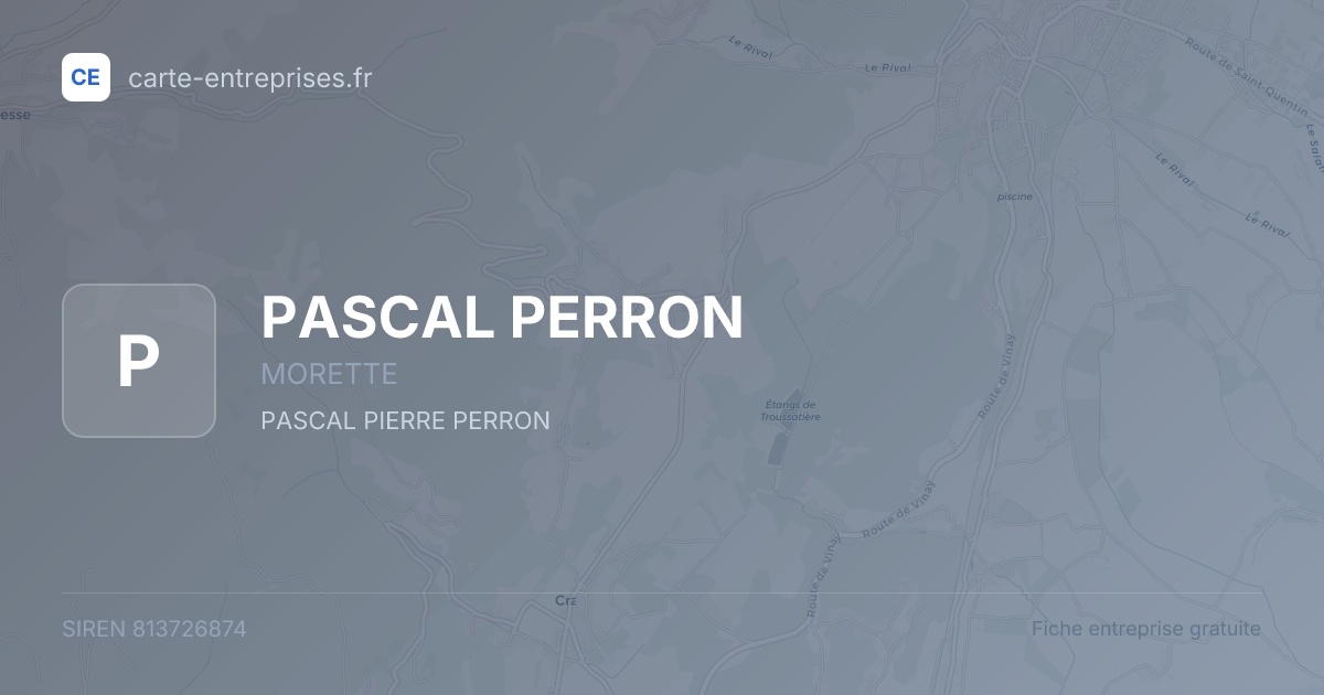 PASCAL PERRON — 813726874 — fiche entreprise