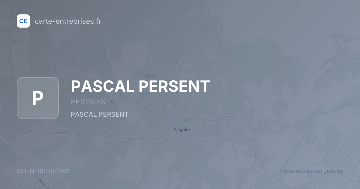 PASCAL PERSENT — 388504862 — fiche entreprise
