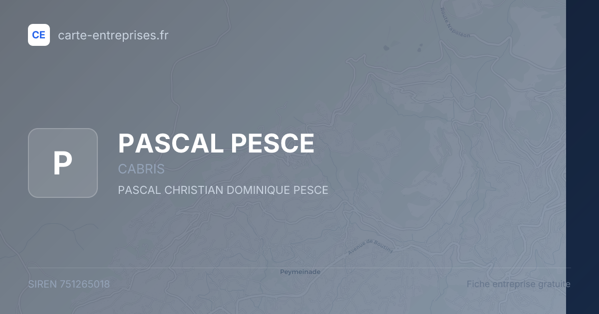 PASCAL PESCE — 751265018 — fiche entreprise