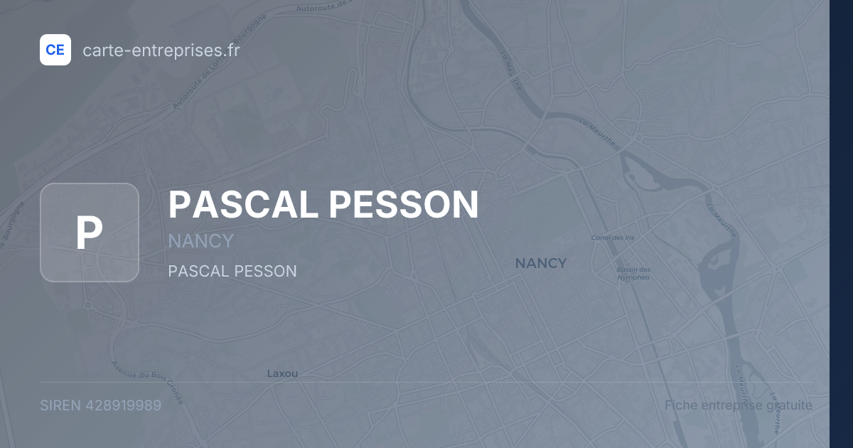 PASCAL PESSON — 428919989 — fiche entreprise