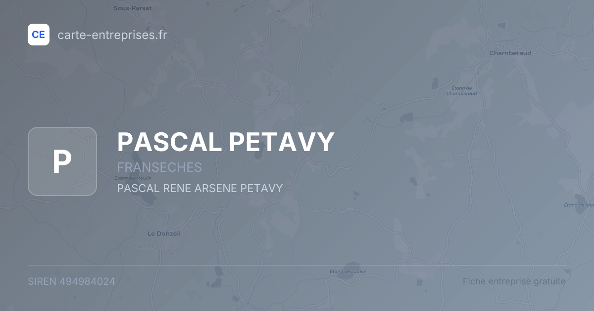 PASCAL PETAVY — 494984024 — fiche entreprise