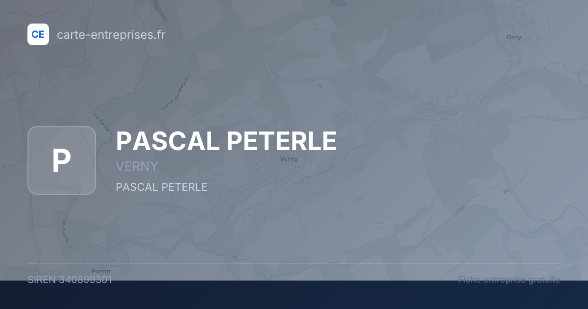 PASCAL PETERLE — 340899301 — fiche entreprise