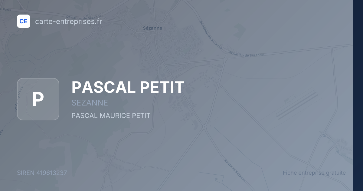 PASCAL PETIT — 419613237 — fiche entreprise