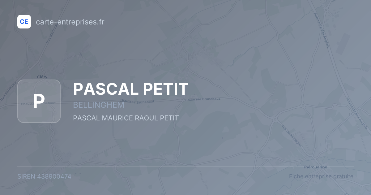 PASCAL PETIT — 438900474 — fiche entreprise
