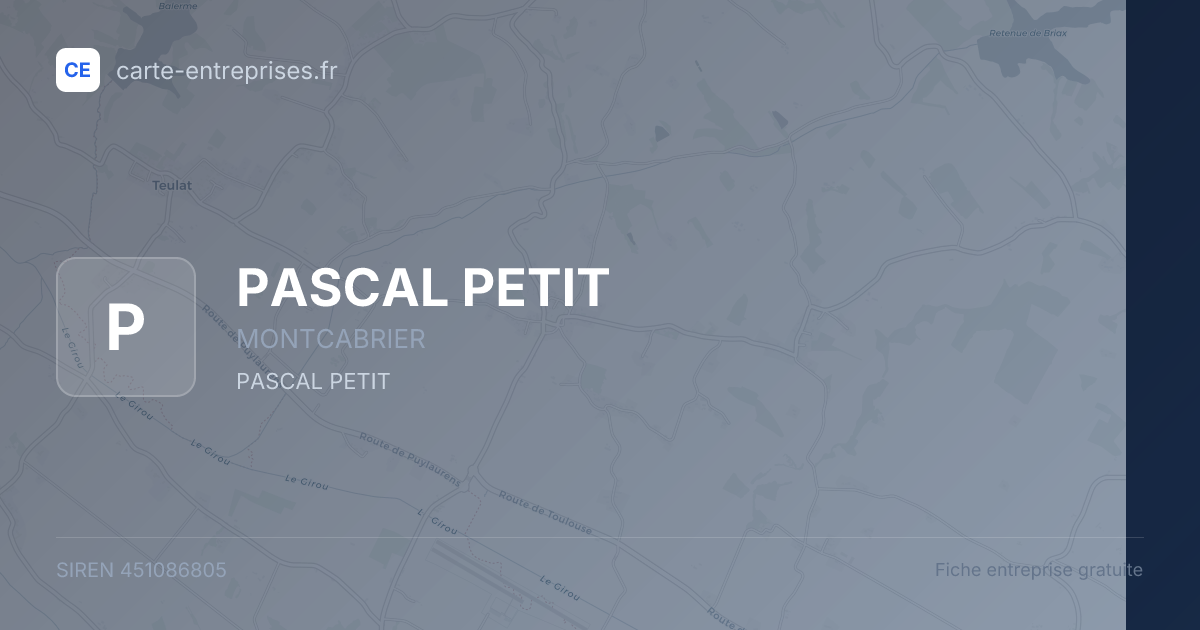 PASCAL PETIT — 451086805 — fiche entreprise