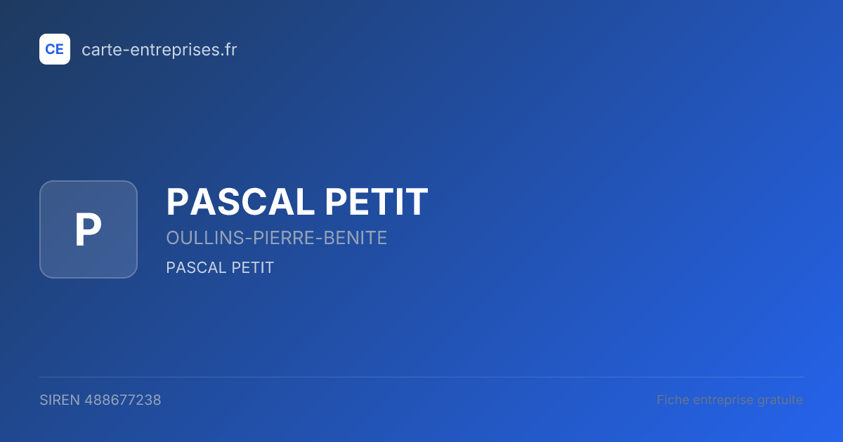 PASCAL PETIT — 488677238 — fiche entreprise