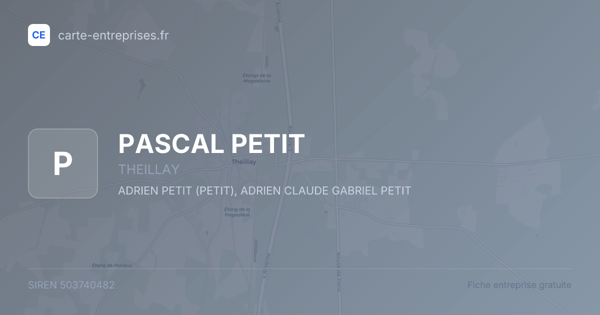 PASCAL PETIT — 503740482 — fiche entreprise