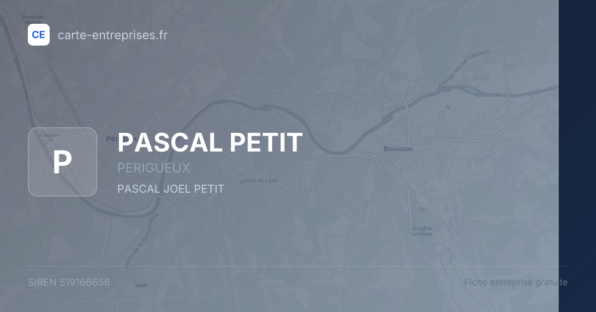PASCAL PETIT — 519166656 — fiche entreprise