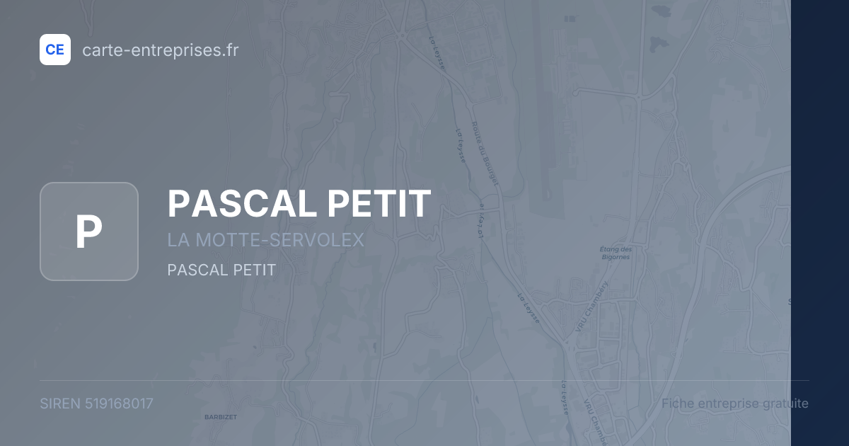 PASCAL PETIT — 519168017 — fiche entreprise