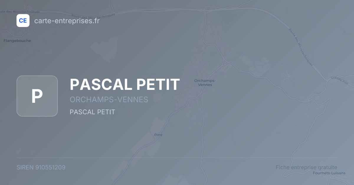 PASCAL PETIT — 910551209 — fiche entreprise