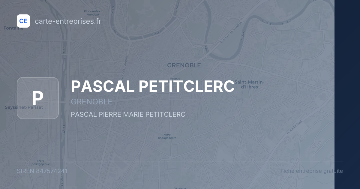 PASCAL PETITCLERC — 847574241 — fiche entreprise