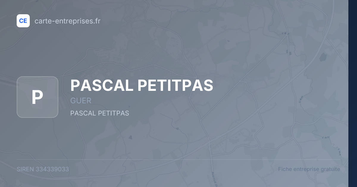 PASCAL PETITPAS — 334339033 — fiche entreprise