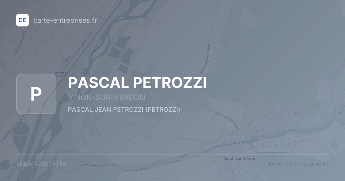 PASCAL PETROZZI — 478073646 — fiche entreprise