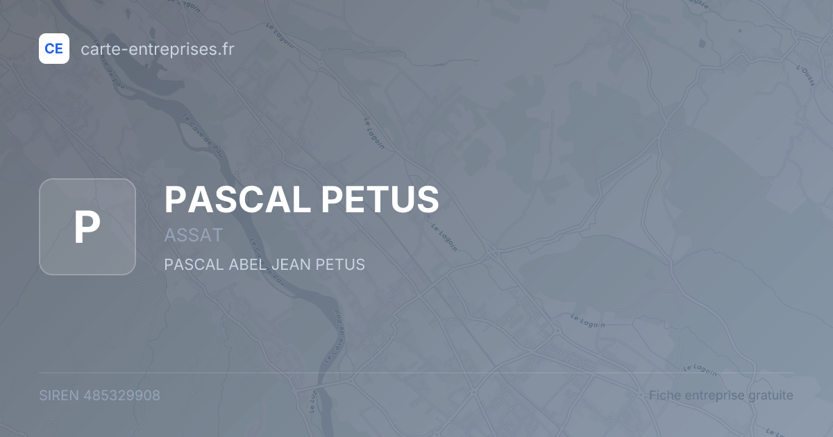 PASCAL PETUS — 485329908 — fiche entreprise