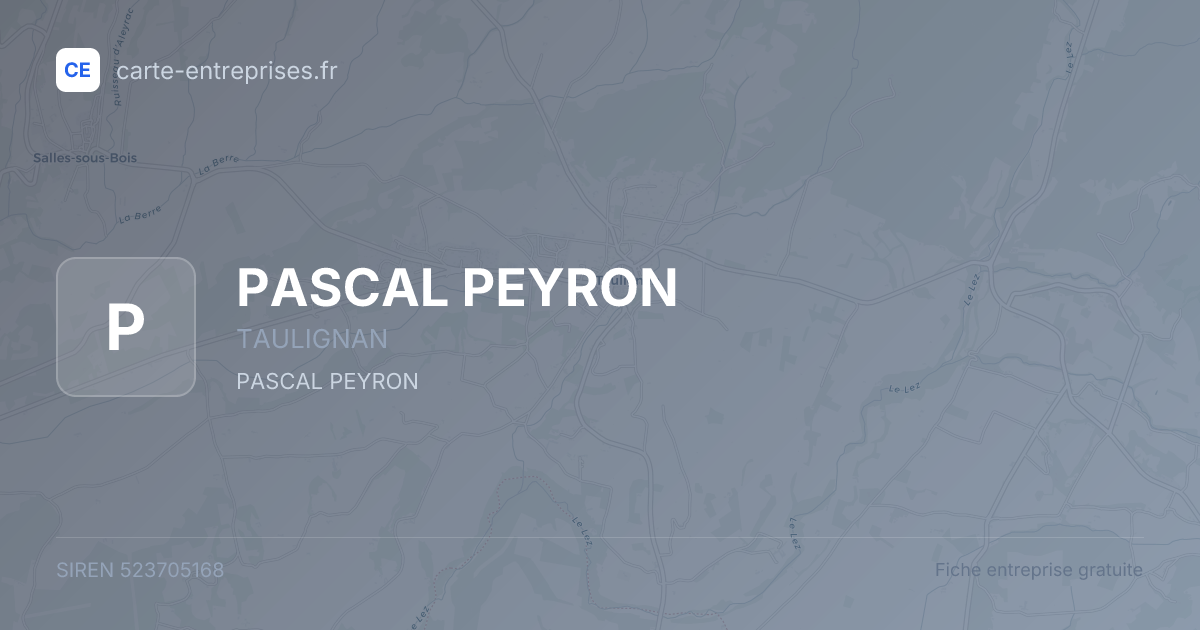 PASCAL PEYRON — 523705168 — fiche entreprise