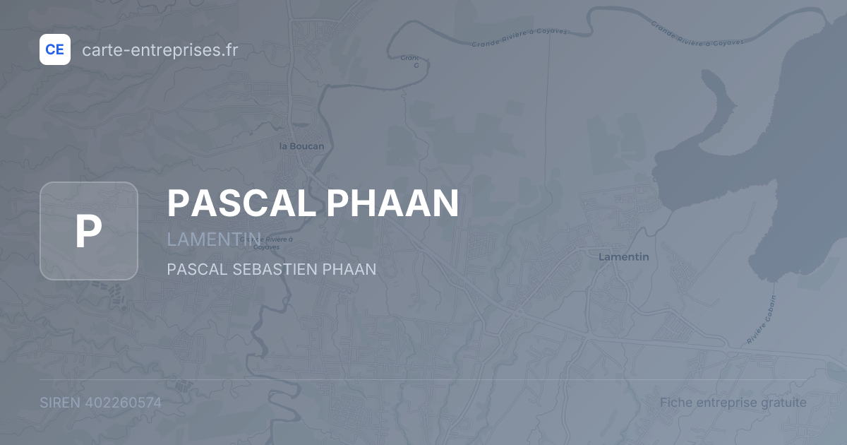 PASCAL PHAAN — 402260574 — fiche entreprise