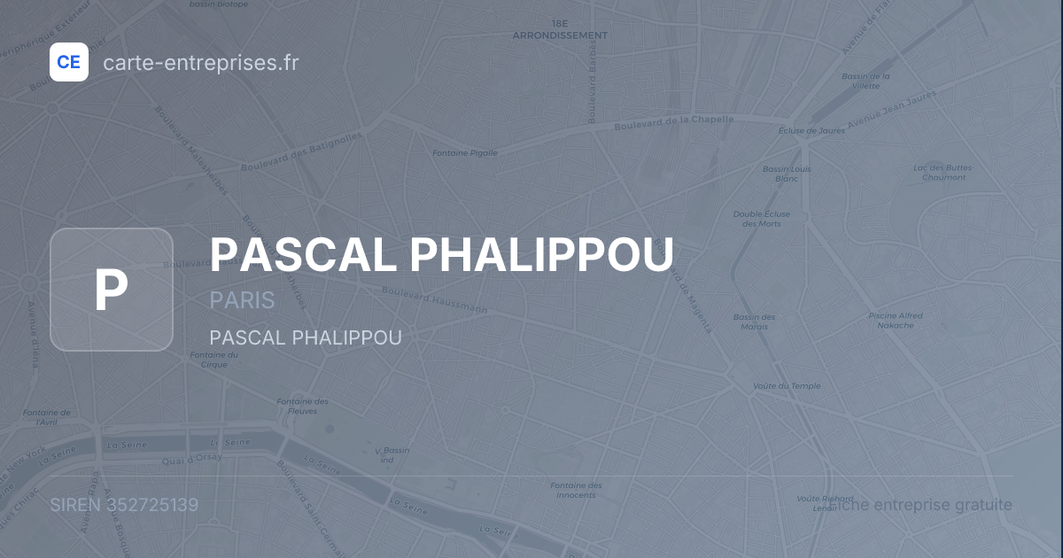 PASCAL PHALIPPOU — 352725139 — fiche entreprise
