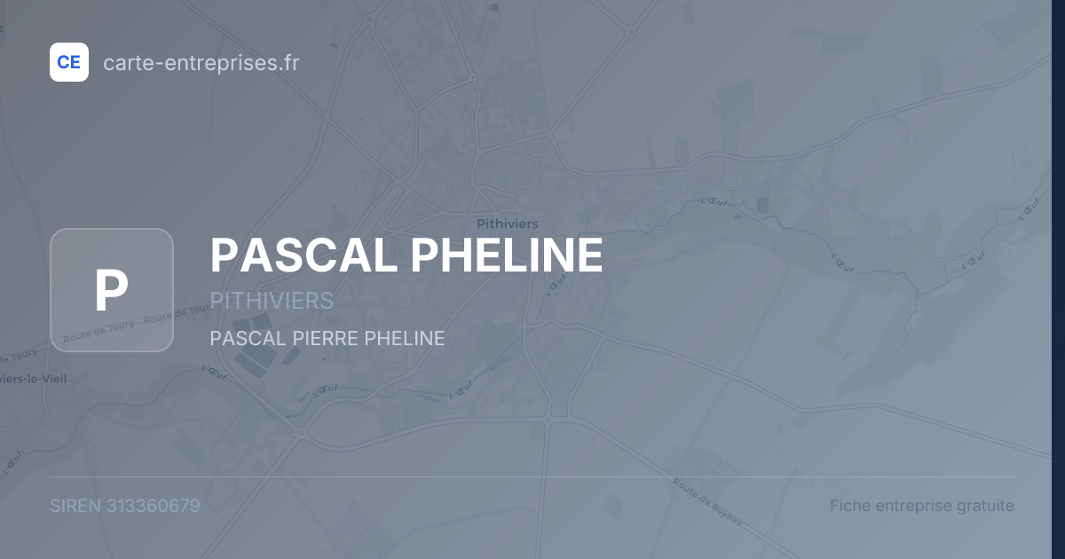 PASCAL PHELINE — 313360679 — fiche entreprise