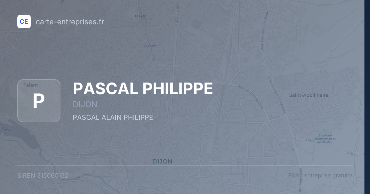 PASCAL PHILIPPE — 315060152 — fiche entreprise