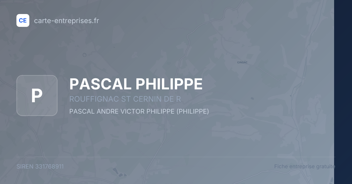 PASCAL PHILIPPE — 331768911 — fiche entreprise