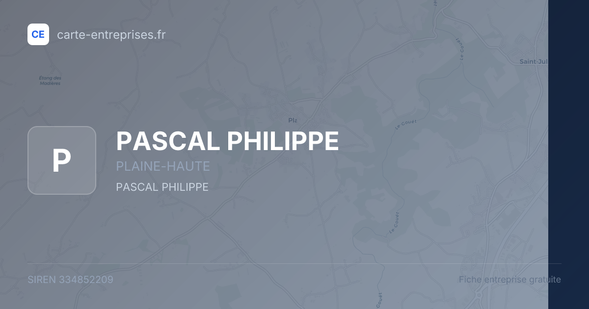 PASCAL PHILIPPE — 334852209 — fiche entreprise