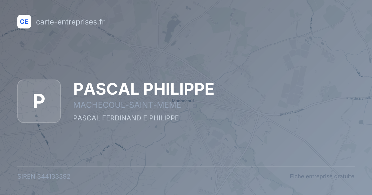 PASCAL PHILIPPE — 344133392 — fiche entreprise