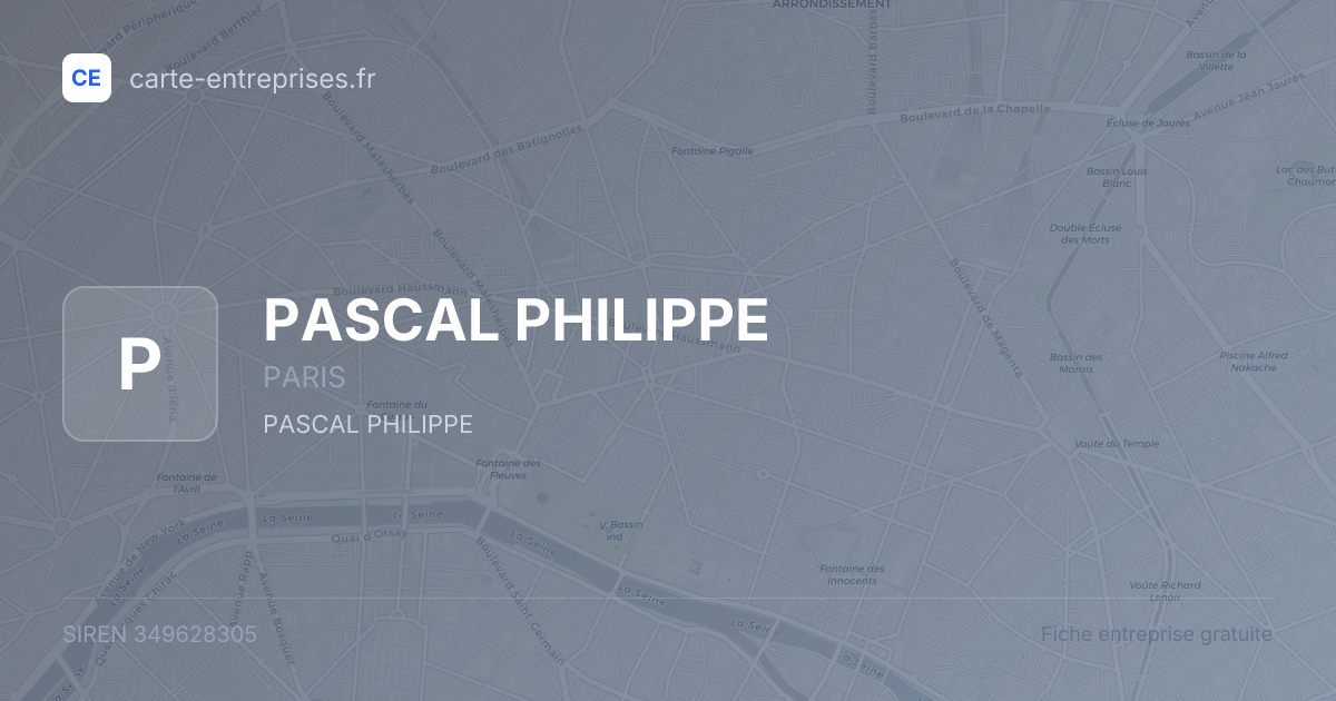 PASCAL PHILIPPE — 349628305 — fiche entreprise